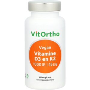 Vitamine D3 1000 IE en K2 45 mcg Vegan