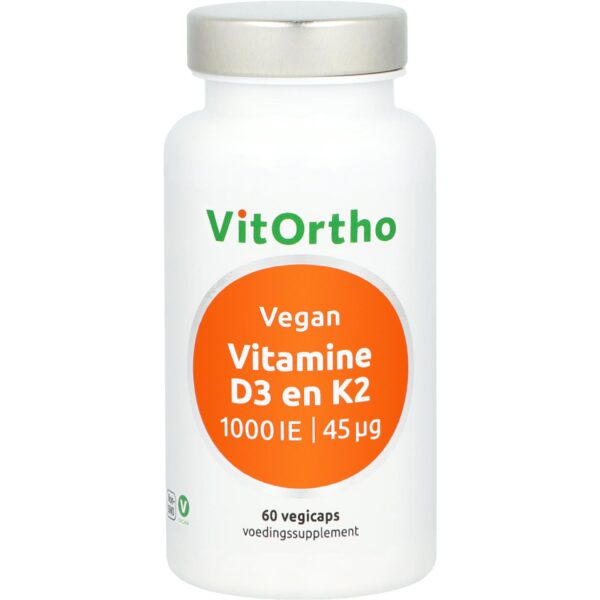 Vitamine D3 1000 IE en K2 45 mcg Vegan