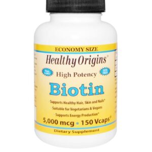 Biotine, Hoge Dosering, 5000 mcg (150 vegetarische capsules) - Healthy Origins