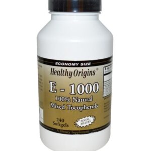 Vitamine E-1000, 100% Natuurlijke Gemengde Tocoferolen (240 Softgels) - Healthy Origins