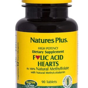 Folic Acid Hearts 400 mcg (90 Tablets) - Nature&apos;s Plus