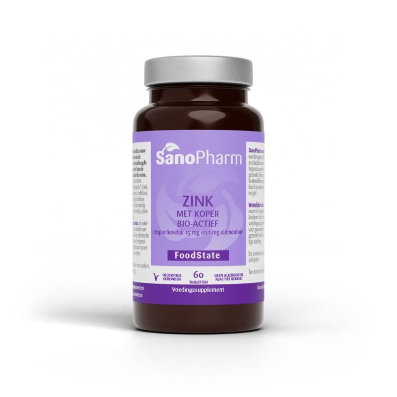 SanoPharm Zink 15mg & koper 1mg 60 Tabletten 6 file 234