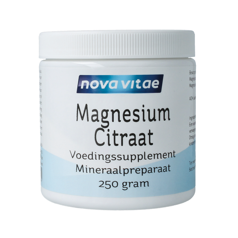 Nova Vitae Magnesium citraat poeder 250 Gram 6 file 259