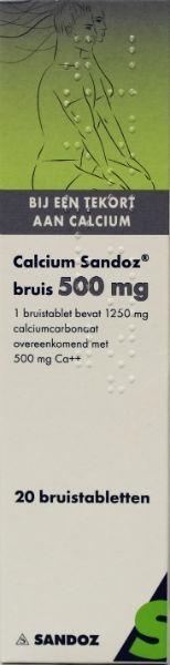Sandoz Calcium 500mg 20 Bruistabletten 1 Sandoz Calcium 500mg 20 Bruistabletten
