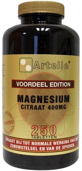 Artelle Magnesium citraat elementair 250 Tabletten 1 Artelle Magnesium citraat elementair 250 Tabletten