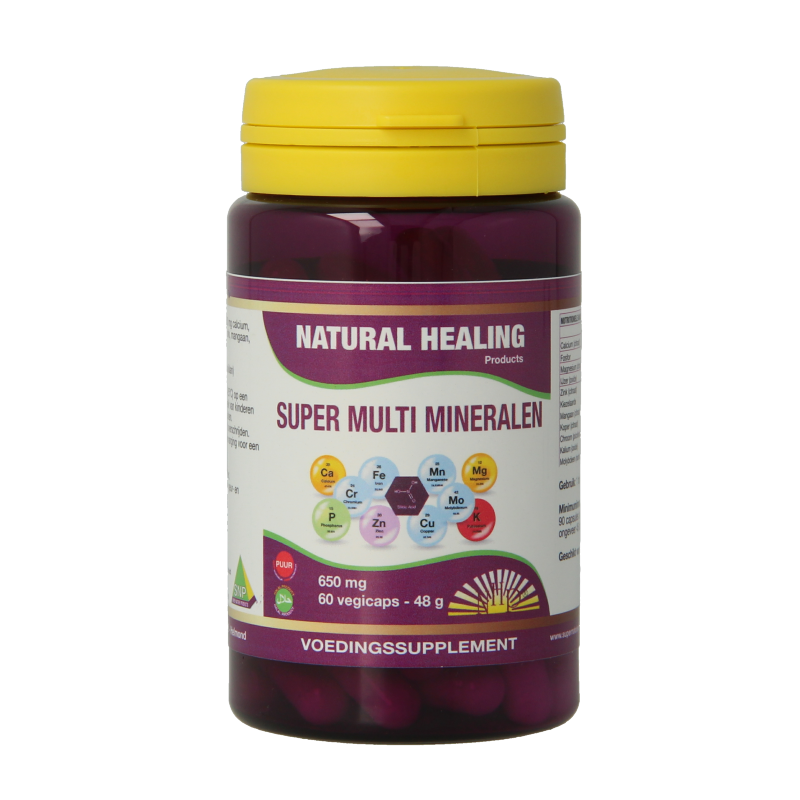 NHP Super multi mineralen 650mg puur 60 Vegetarische capsules 1 NHP Super multi mineralen 650mg puur 60 Vegetarische capsules