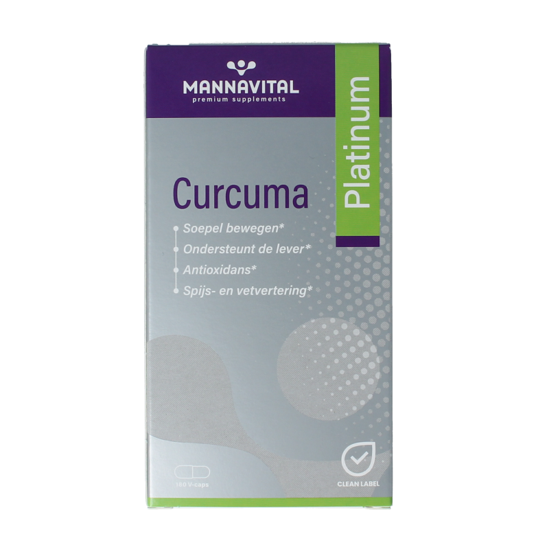 Mannavital Curcuma platinum 180 Vegetarische capsules 8 file 646