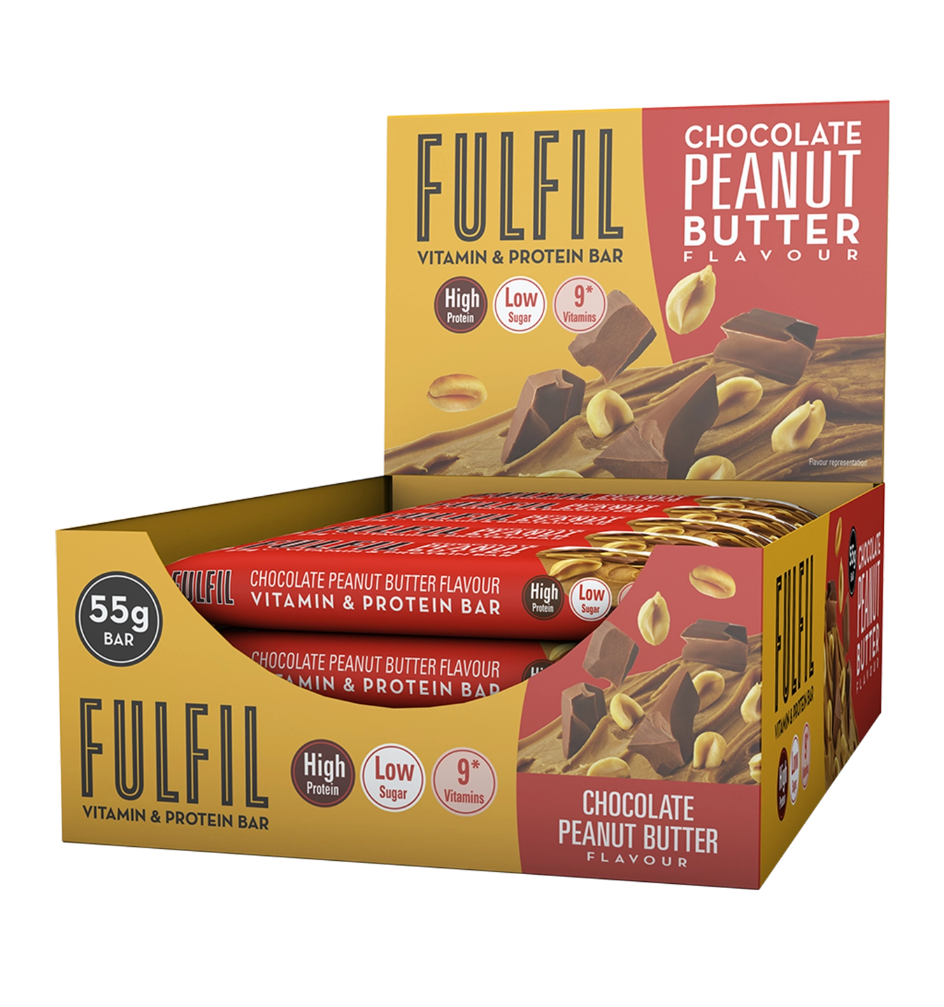 Fulfill Vitamin & Protein Bars - 15 repen - Chocolate Peanut Butter 1 Fulfill Vitamin & Protein Bars - 15 repen - Chocolate Peanut Butter
