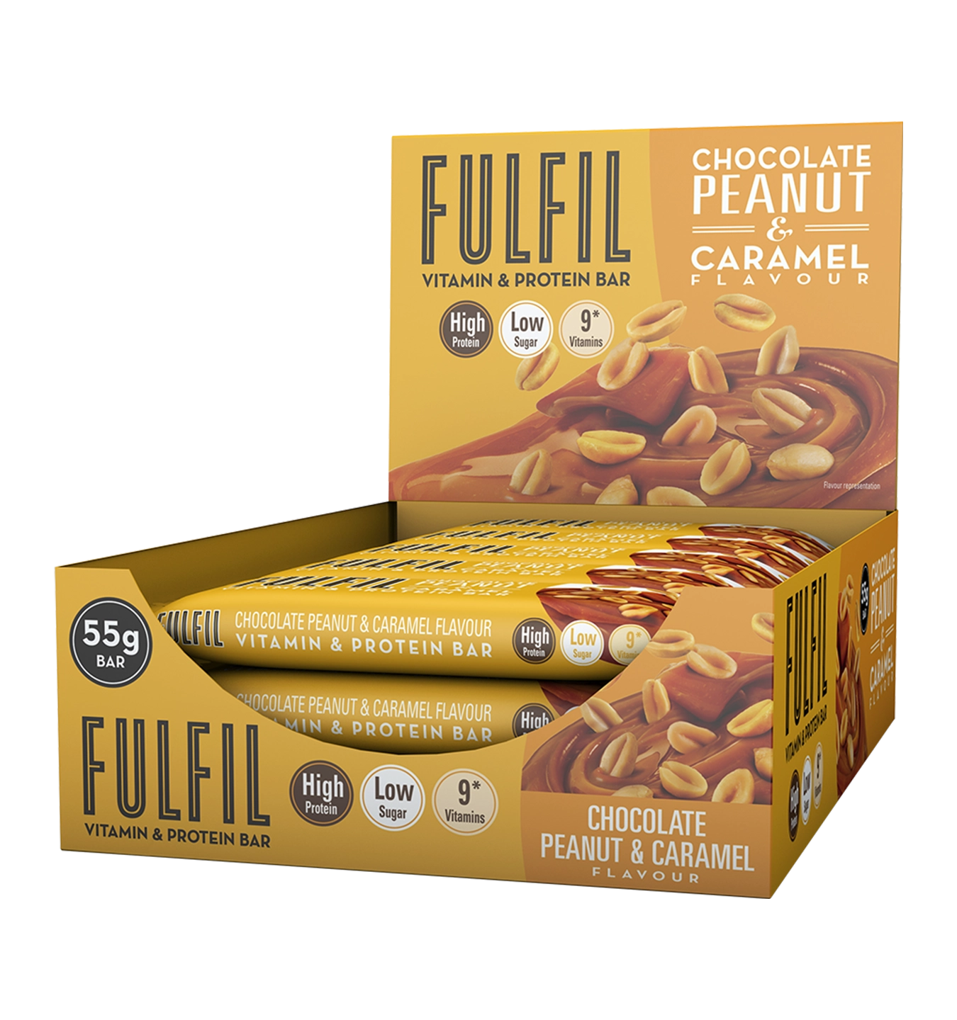 Fulfill Vitamin & Protein Bars - 15 repen - Choco Peanut & Caramel 1 Fulfill Vitamin & Protein Bars - 15 repen - Choco Peanut & Caramel