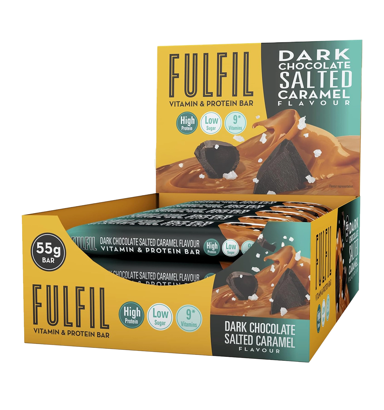 Fulfill Vitamin & Protein Bars - 15 repen - Dark Salted Caramel 1 Fulfill Vitamin & Protein Bars - 15 repen - Dark Salted Caramel