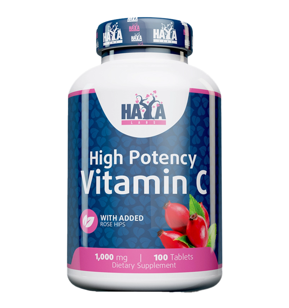 haya labs vitamin c with rose hips 1000mg 100tabl