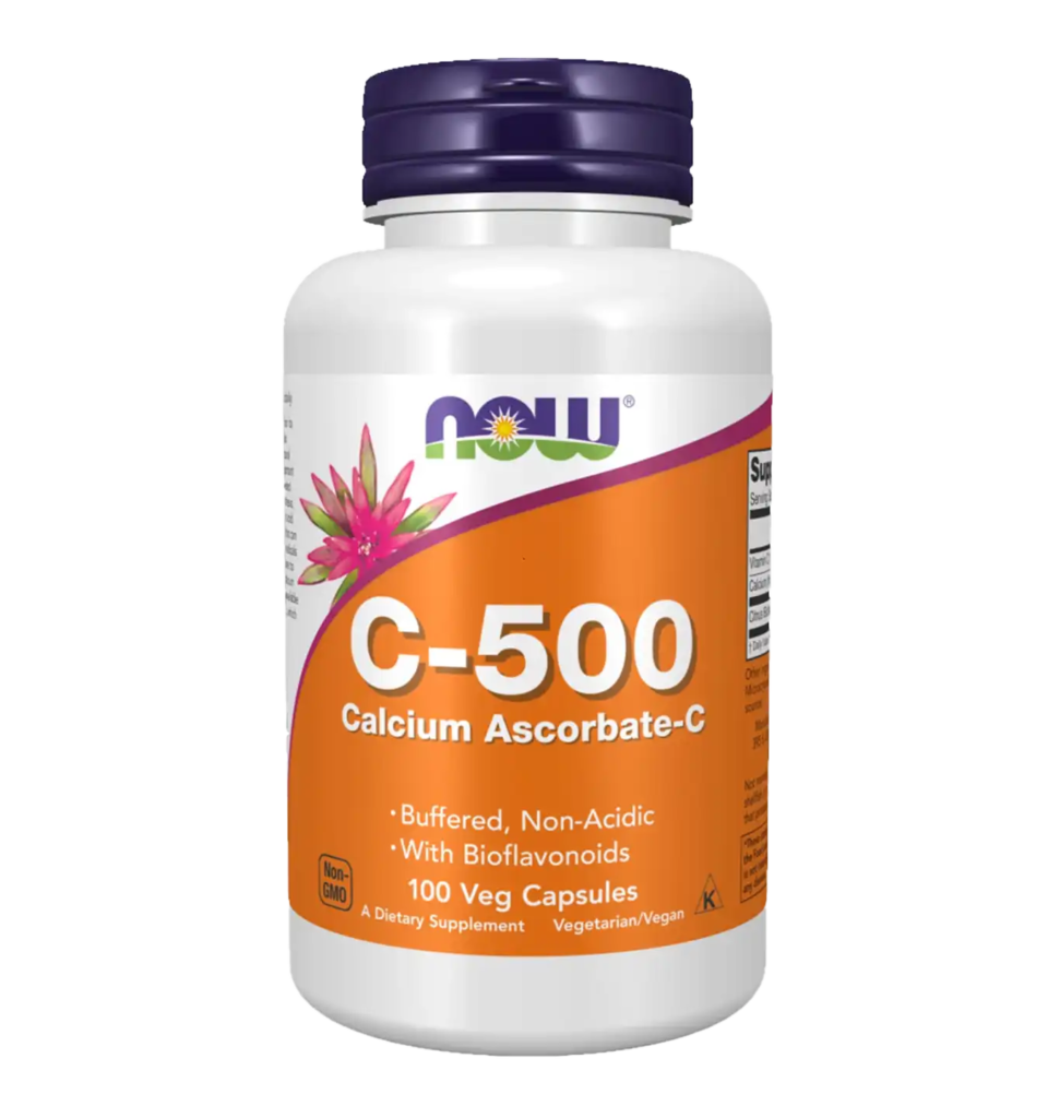 now foods vitamine c 500 calcium ascorbate 100caps compressed