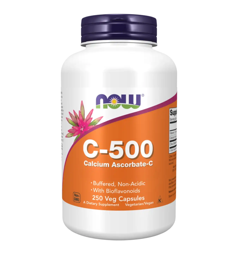 now foods vitamine c 500 calcium ascorbate 250caps compressed