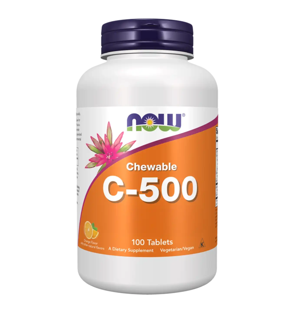 now foods vitamine c 500 chewable 100tabl orange compressed