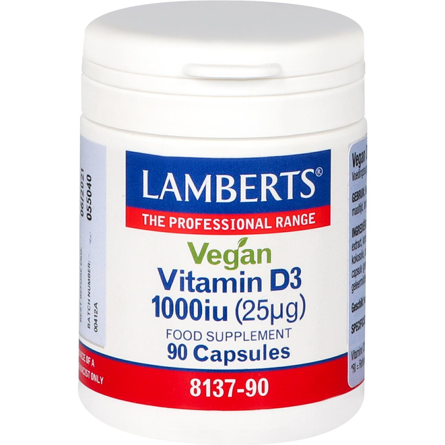Vitamine D3 1000 IE (25 mcg) Vegan 1 Vitamine D3 1000 IE (25 mcg) Vegan